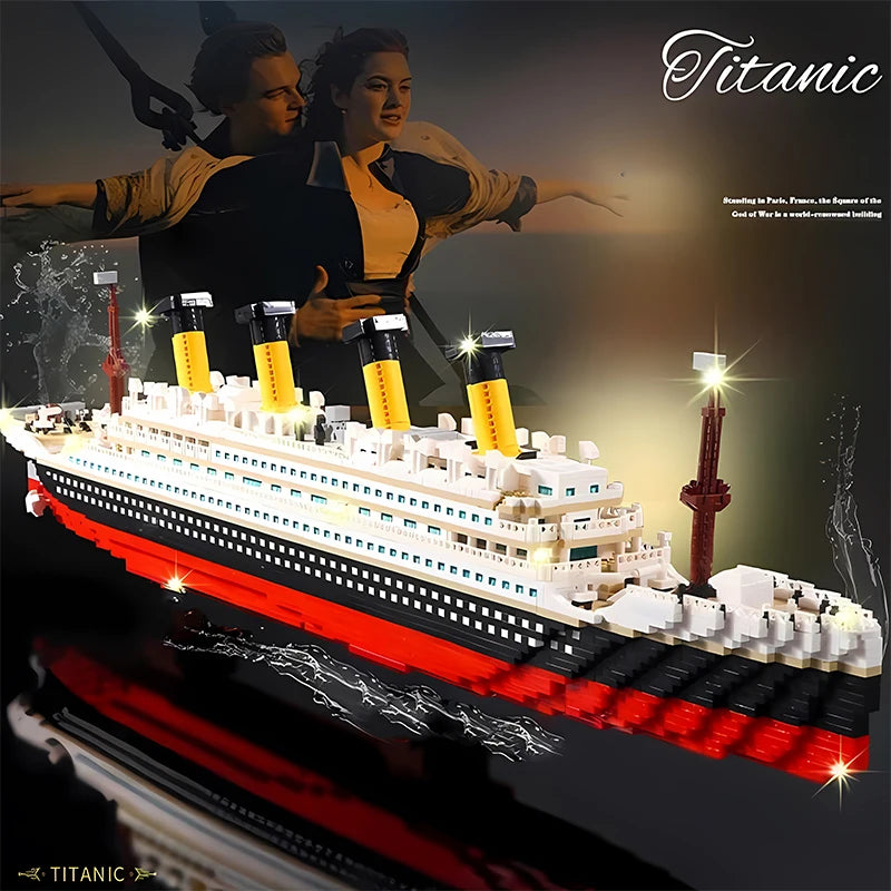 Titanic Micro-Particle Building Block Model – 1860-Piece Historical Steamship Set