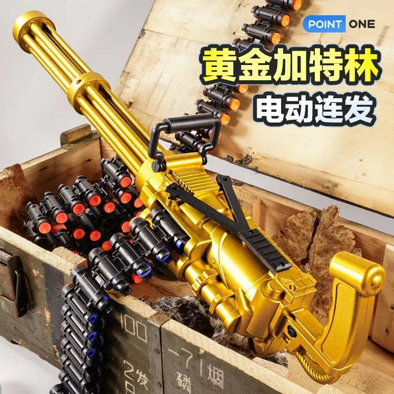 60CM-Gold-Gatling-Rotary-Gun-Electric-Belt-Fed-Soft-Bullet-Toy-FREETIMEJOY-Kinetic-Hobby