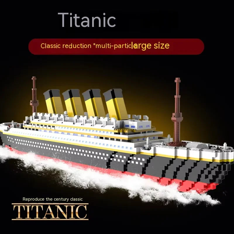Titanic Micro-Particle Building Block Model – 1860-Piece Historical Steamship Set