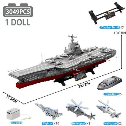 Fujian Aircraft Carrier MOC 208137 – 3049-Piece Elite Naval Building Block Set