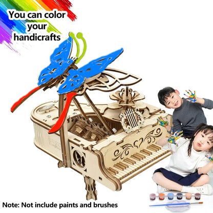Mechanical Wind-Up Music Box Model Kit