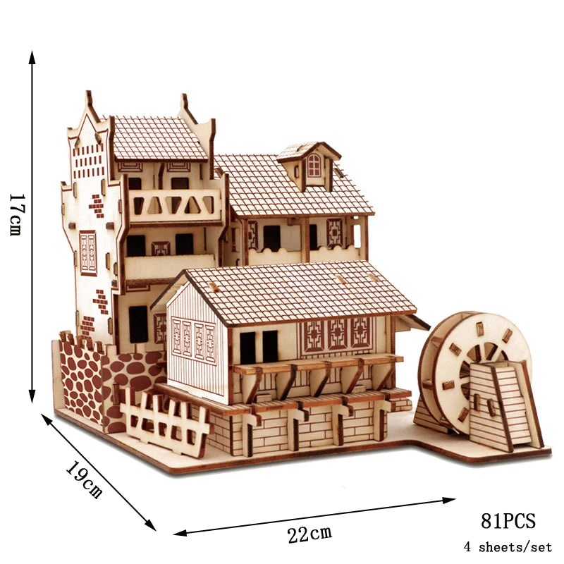 Ancient Chinese Architecture Series | 3D Wooden Puzzle Kit | DIY Traditional Building Model