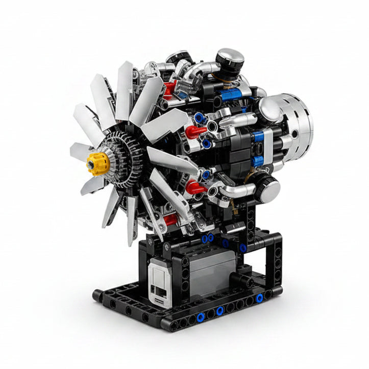 Aircraft-V8-Motorized-Simulation-Model-558-Piece-Technical-Aero-Engine-FREETIMEJOY-Engineering-Hobby