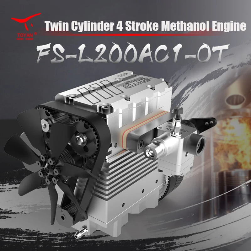 TOYAN-FS-L200AC-Twin-Cylinder-4-Stroke-Nitro-Engine-Functional-Metal-Model-Kit-FREETIMEJOY-Engineering