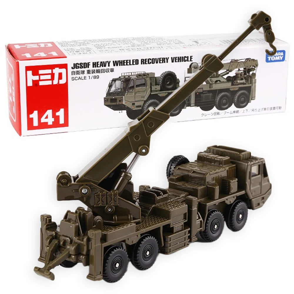 Tomica-Long-No-141-Heavy-Wheeled-Recovery-Vehicle-JGSDF-Diecast-Model-FREETIMEJOY-Logistics-Hobby