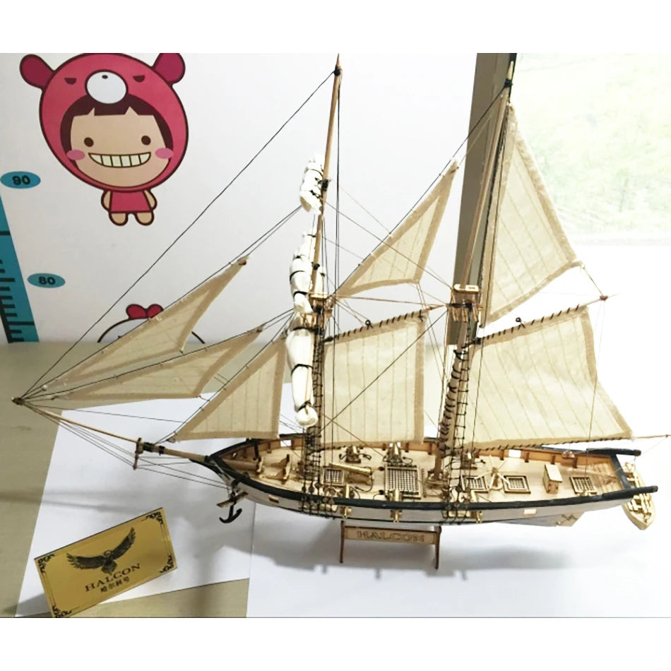 Halcon-1840-Wooden-Ship-Model-Kit-1-100-Scale-Clipper-Brass-Cannons-FREETIMEJOY-Artisan-Hobby