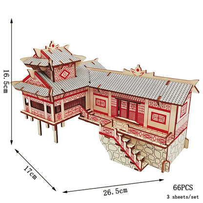 Ancient Chinese Architecture Series | 3D Wooden Puzzle Kit | DIY Traditional Building Model