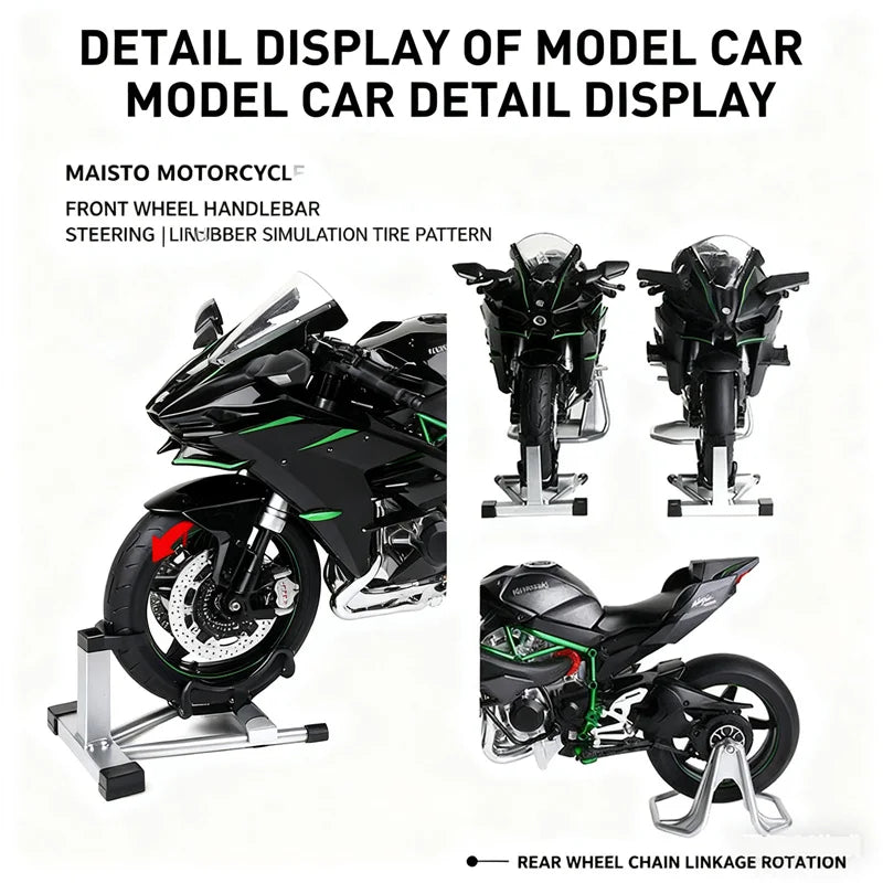 Kawasaki-Ninja-H2R-1-9-Scale-Alloy-Motorcycle-Model-Smoke-Effect-Collector-Edition-FREETIMEJOY