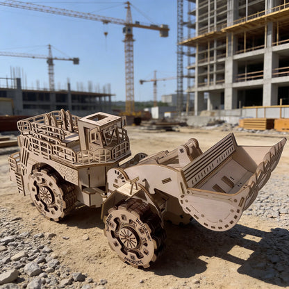 MPT060-3D-Wooden-Bulldozer-Model-Kit-Handcrafted-DIY-Construction-Toy-FREETIMEJOY-Artisan-Hobby