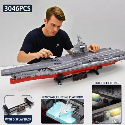 Fujian-Aircraft-Carrier-3049-Piece-Building-Block-Set-MOC-208137-Modern-Warship-FREETIMEJOY-Senior-Hobby