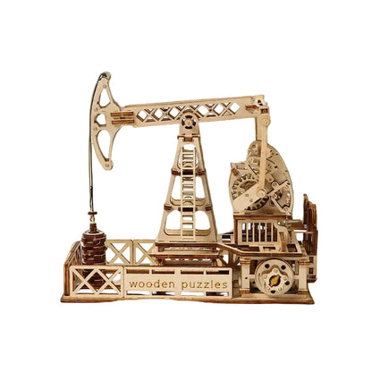 3D-Wooden-Oil-Drilling-Rig-Truck-Model-Kit-Mechanical-Gears-FREETIMEJOY-Engineering-Hobby