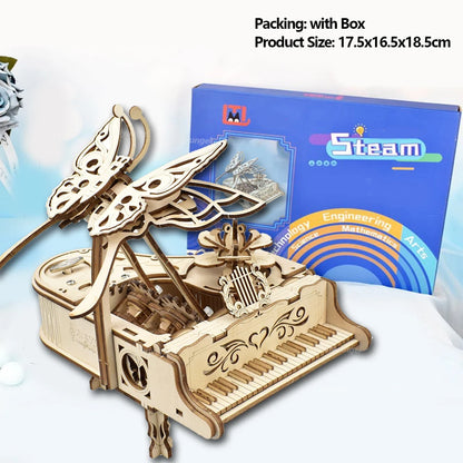 Mechanical Wind-Up Music Box Model Kit