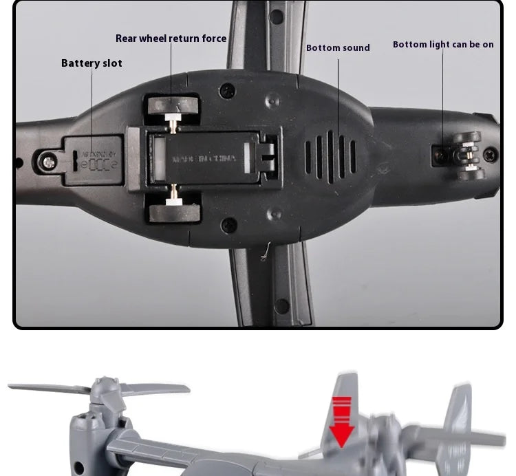 Diecast Alloy V-22 Osprey Tilt-Rotor Aircraft – Professional Aviation Military Model